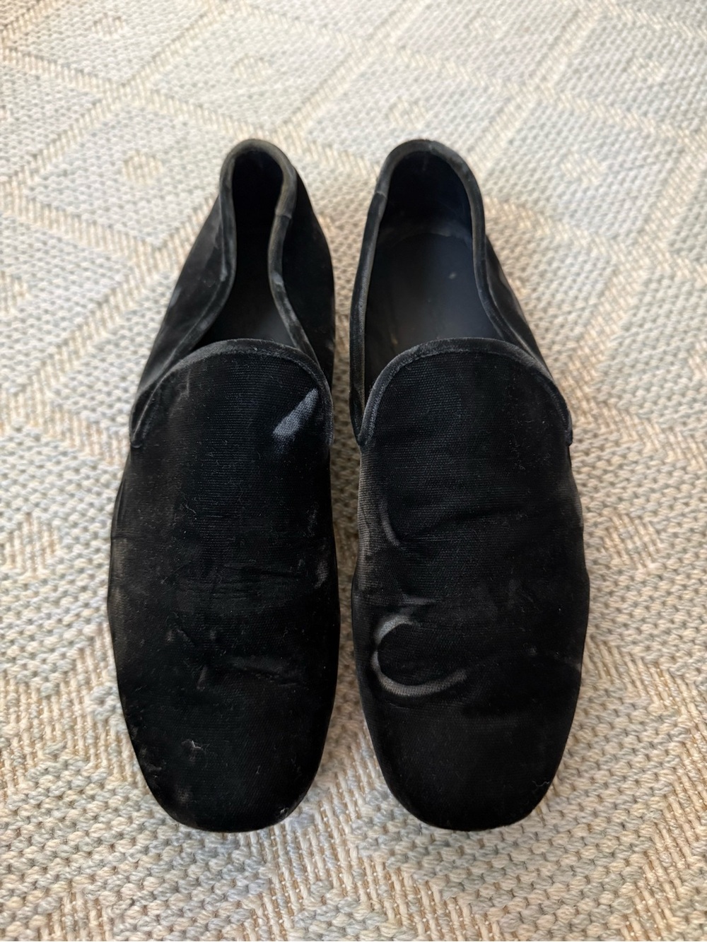 Vince Black Velvet Women's Slip-On Loafers